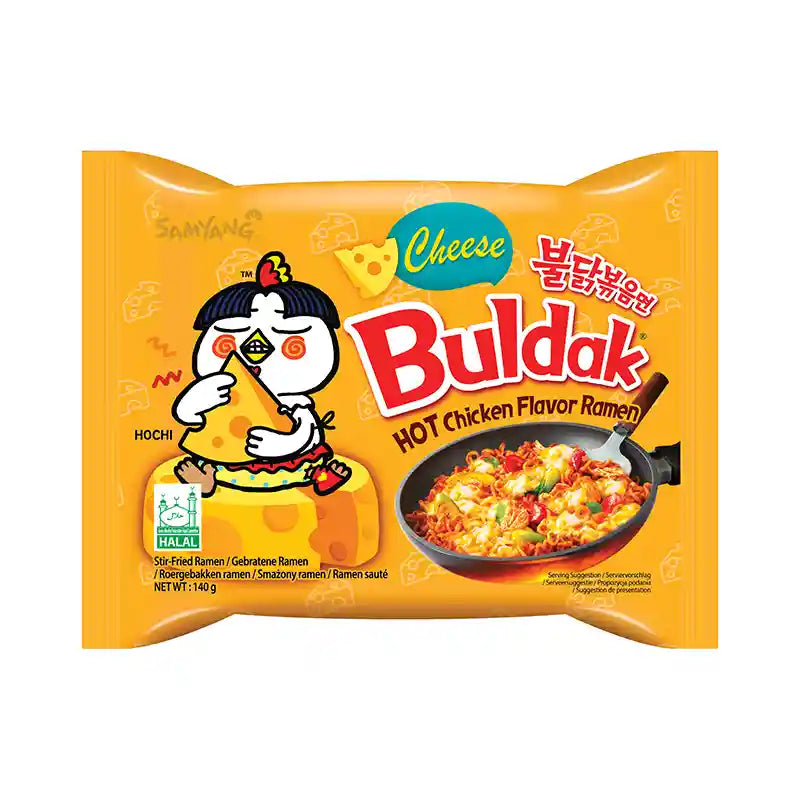 Tăiței Instant Coreeni Buldak – Gust Picant de Pui cu Brânză (140g)