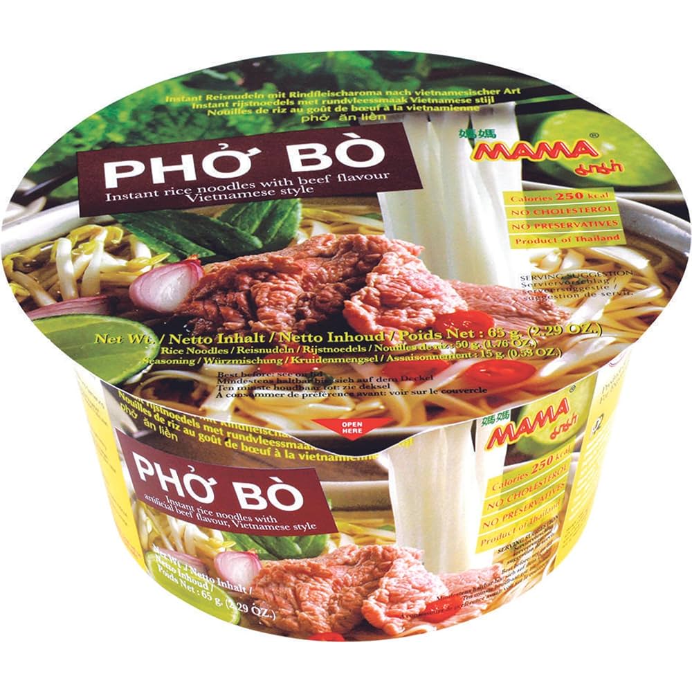 Tăiței instant din orez Mama Phở Bò cu aromă de vită 65g