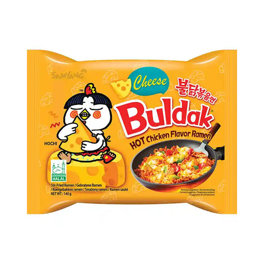Tăiței Instant Coreeni Buldak – Gust Picant de Pui cu Brânză (140g)