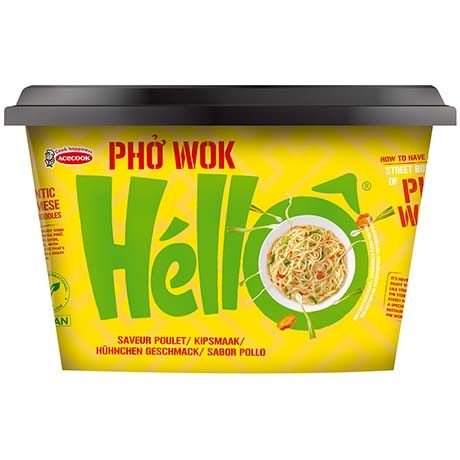 Tăiței instant din orez Hello Pho Wok cu gust de pui 76g